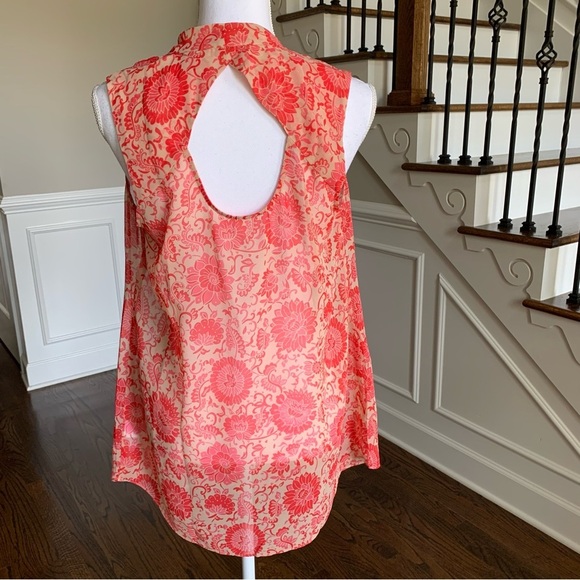 Cabi Vita Sleeveless Pink Tan Sheer Top Size Medium - Picture 8 of 10